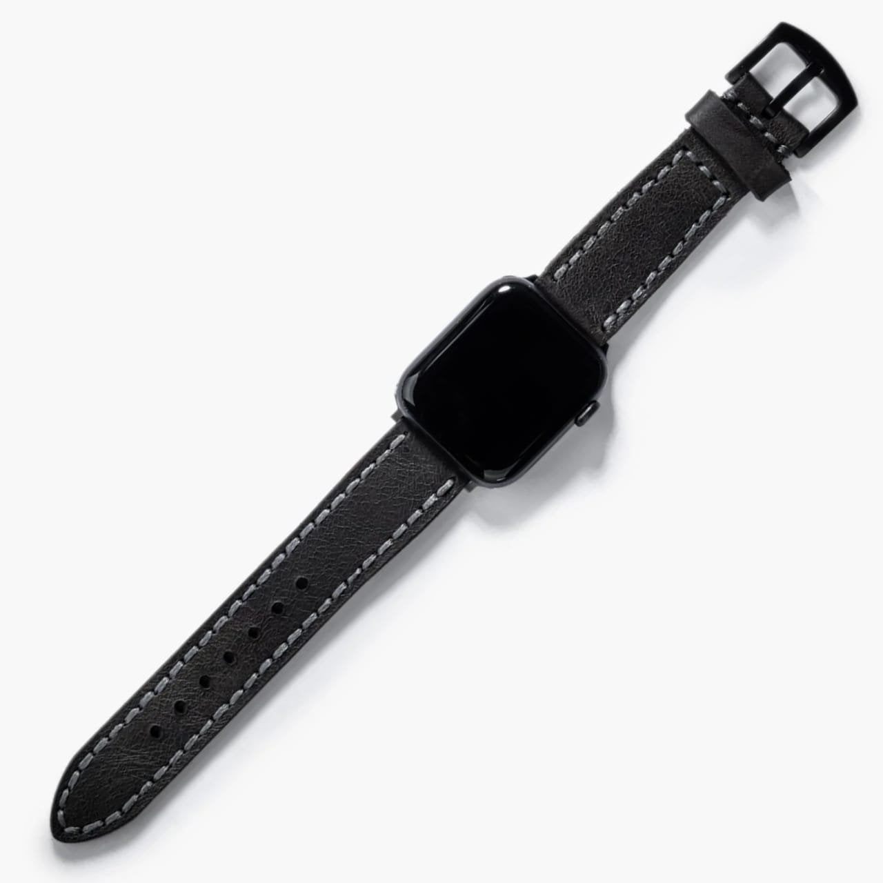 Çift Katlı Deri Apple Watch Kayışı - Asfalt el yapımı hakiki deri - DeryCraft