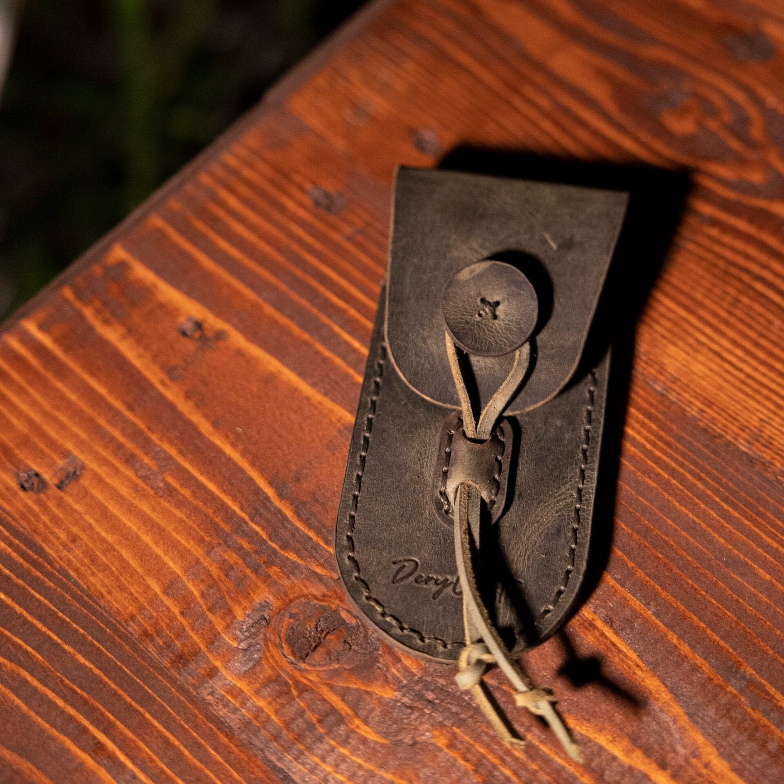 Bağcıklı Deri Çakı Kılıfı