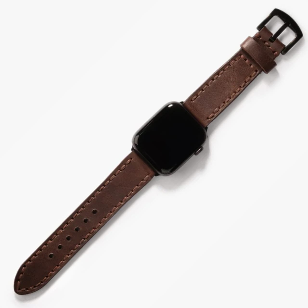 Çift Katlı Deri Apple Watch Kayışı - Acı Kahve