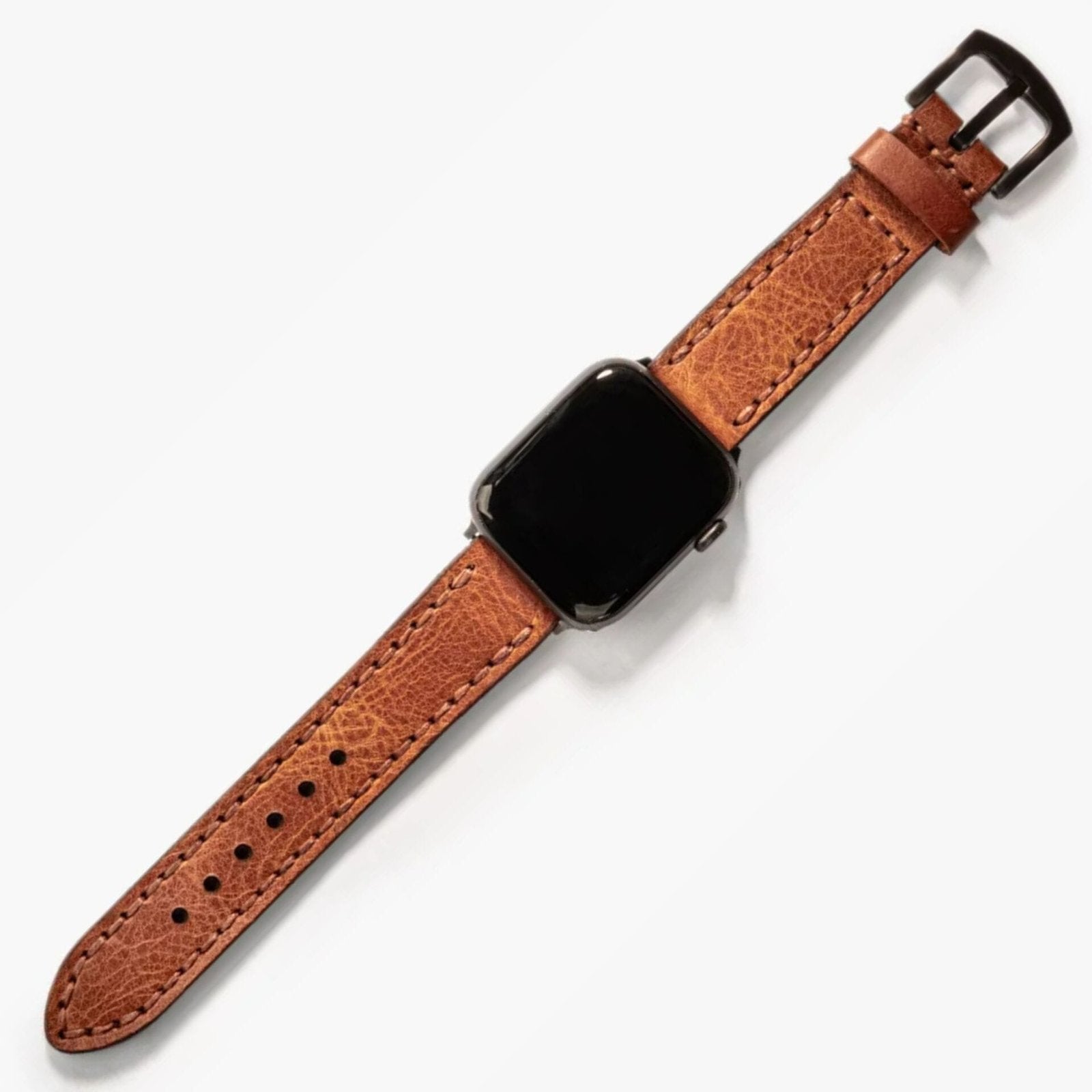 Çift Katlı Deri Apple Watch Kayışı - Camel