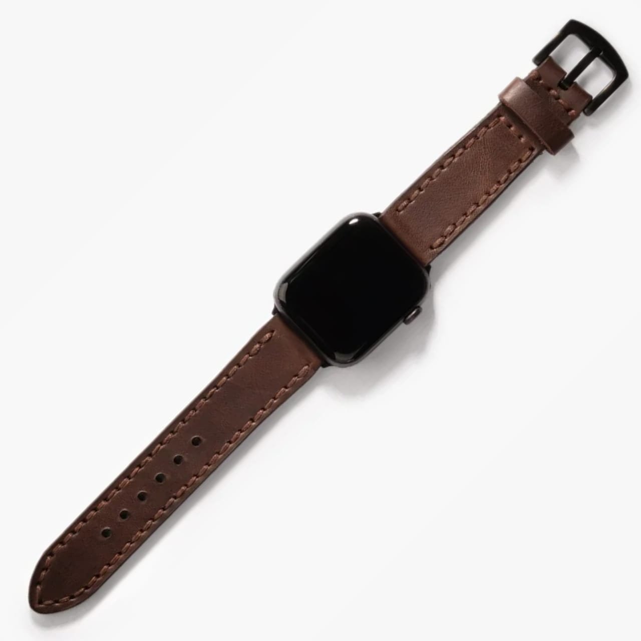 Çift Katlı Deri Apple Watch Kayışı - Kahve