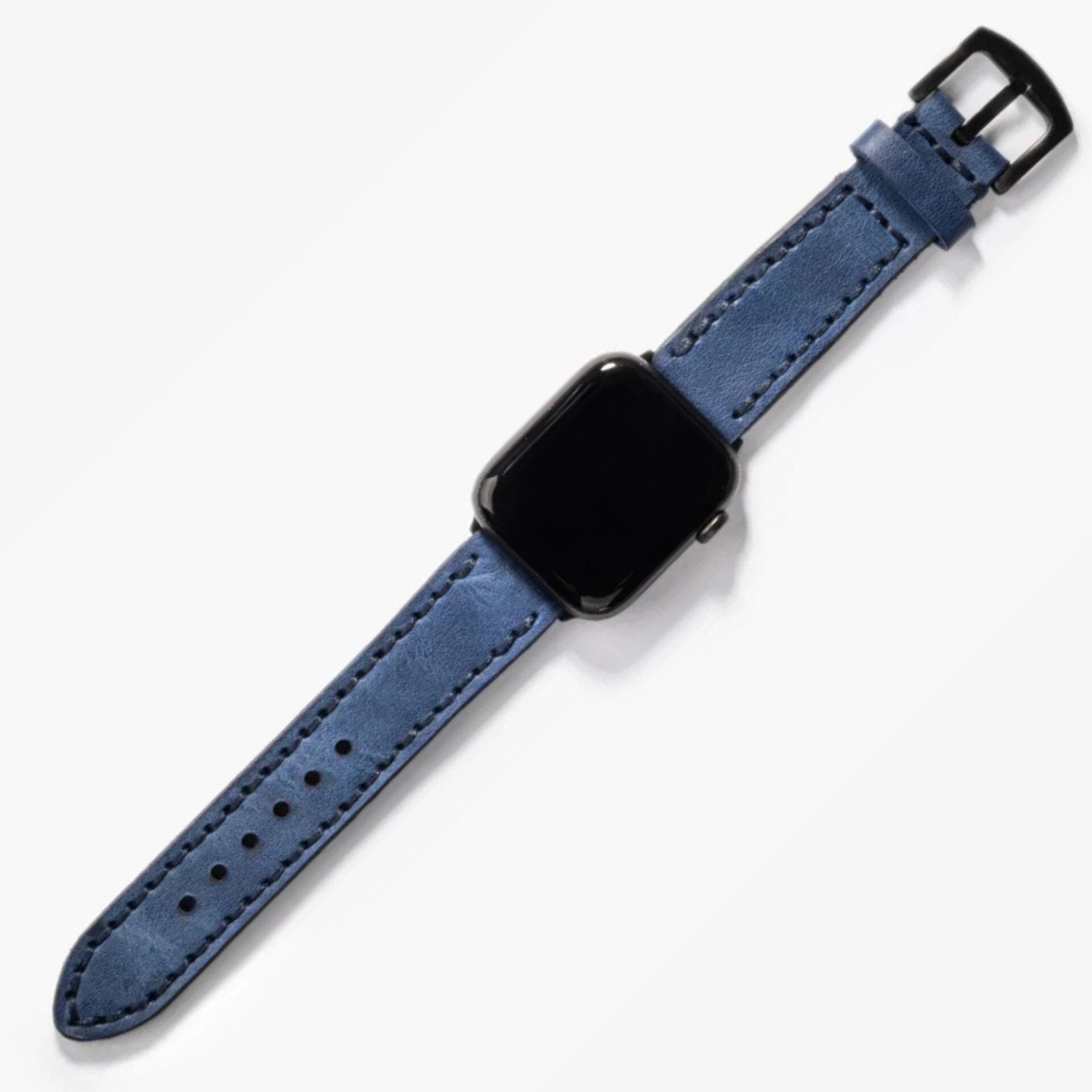 Çift Katlı Deri Apple Watch Kayışı - Mavi