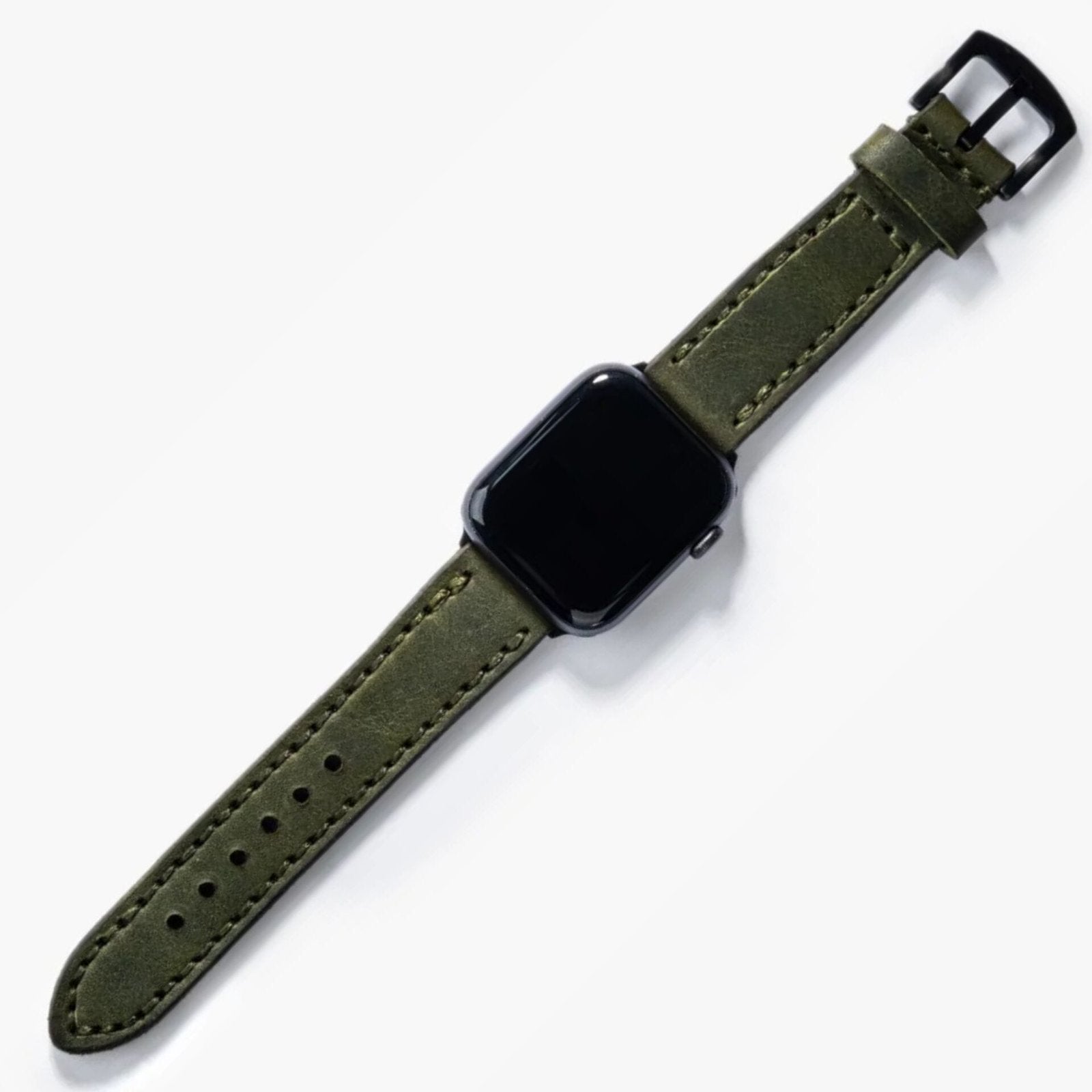 Çift Katlı Deri Apple Watch Kayışı - Yeşil