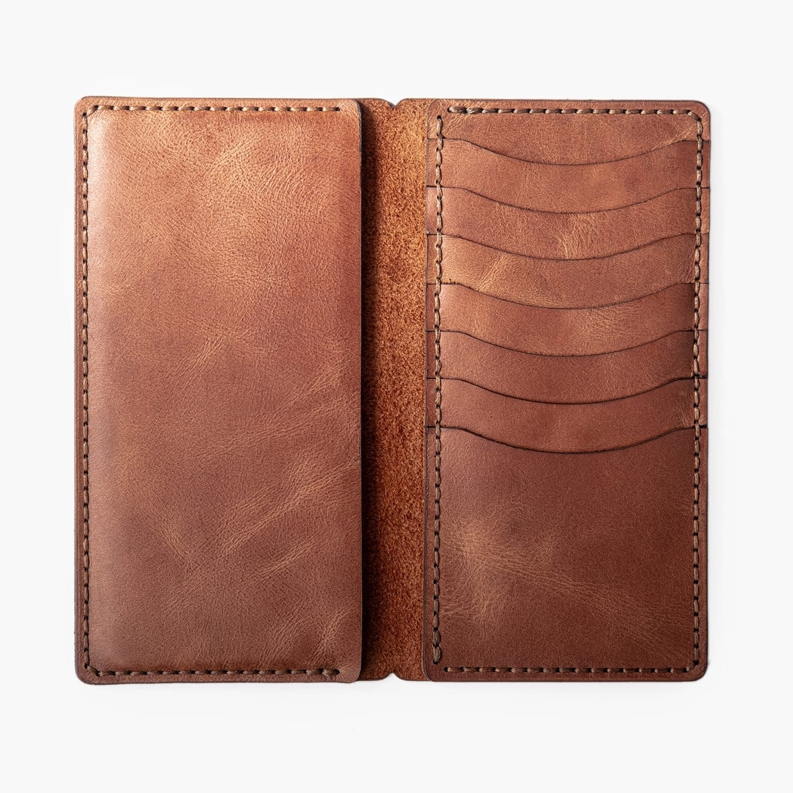 Deri Telefon Cüzdanı (Zen) açık halde, iç gözleri görünüyor