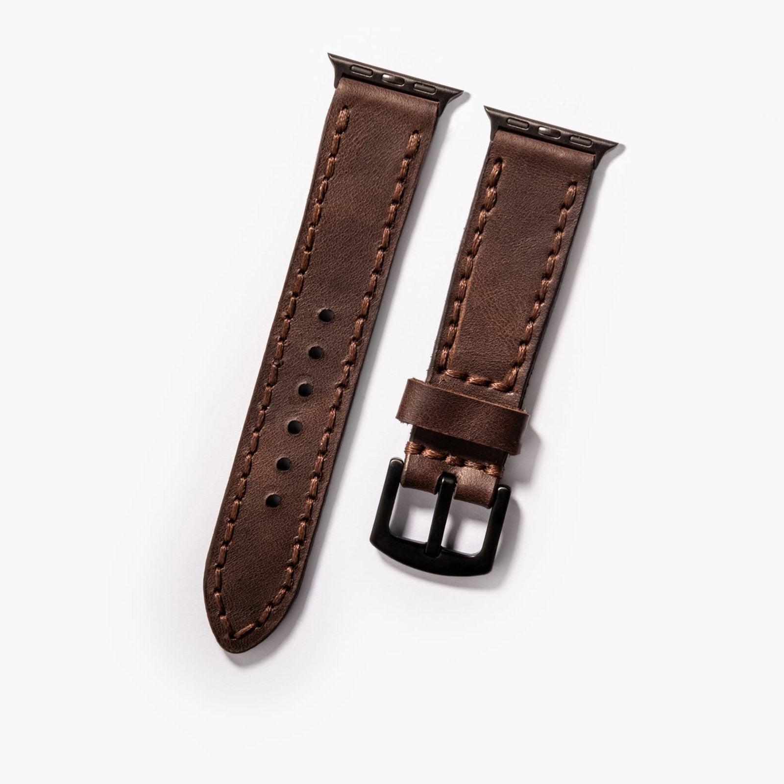 Çift Katlı Deri Apple Watch Kayışı - Acı Kahve