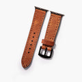 Çift Katlı Deri Apple Watch Kayışı - Camel el yapımı hakiki deri - DeryCraft