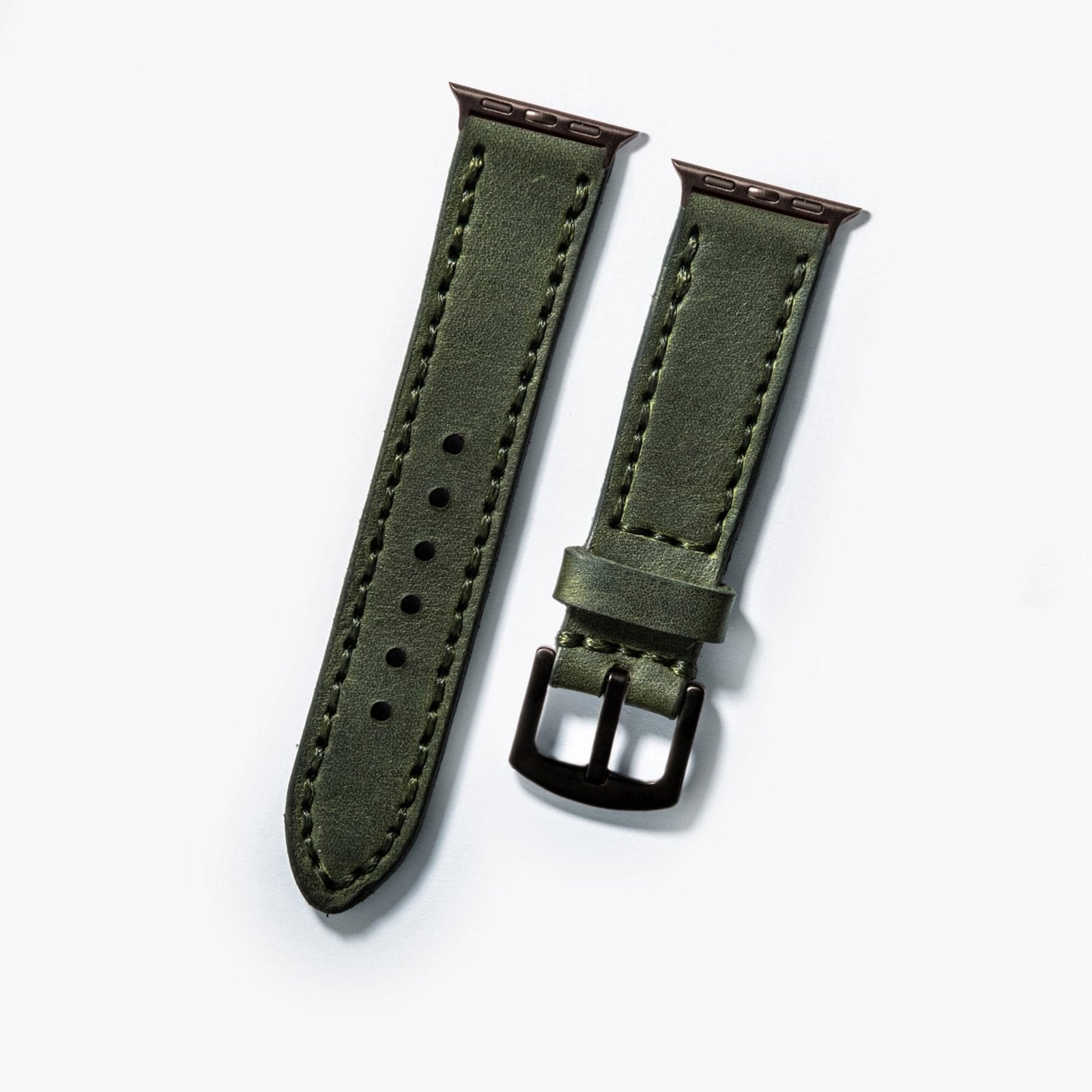 Çift Katlı Deri Apple Watch Kayışı - Yeşil