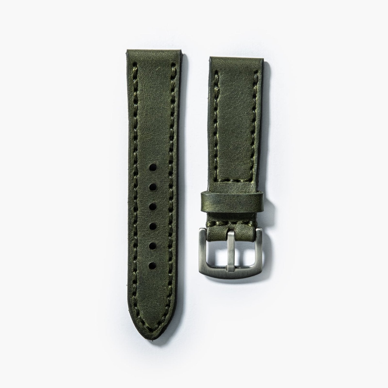 Çift Katlı Deri Saat Kayışı - Yeşil