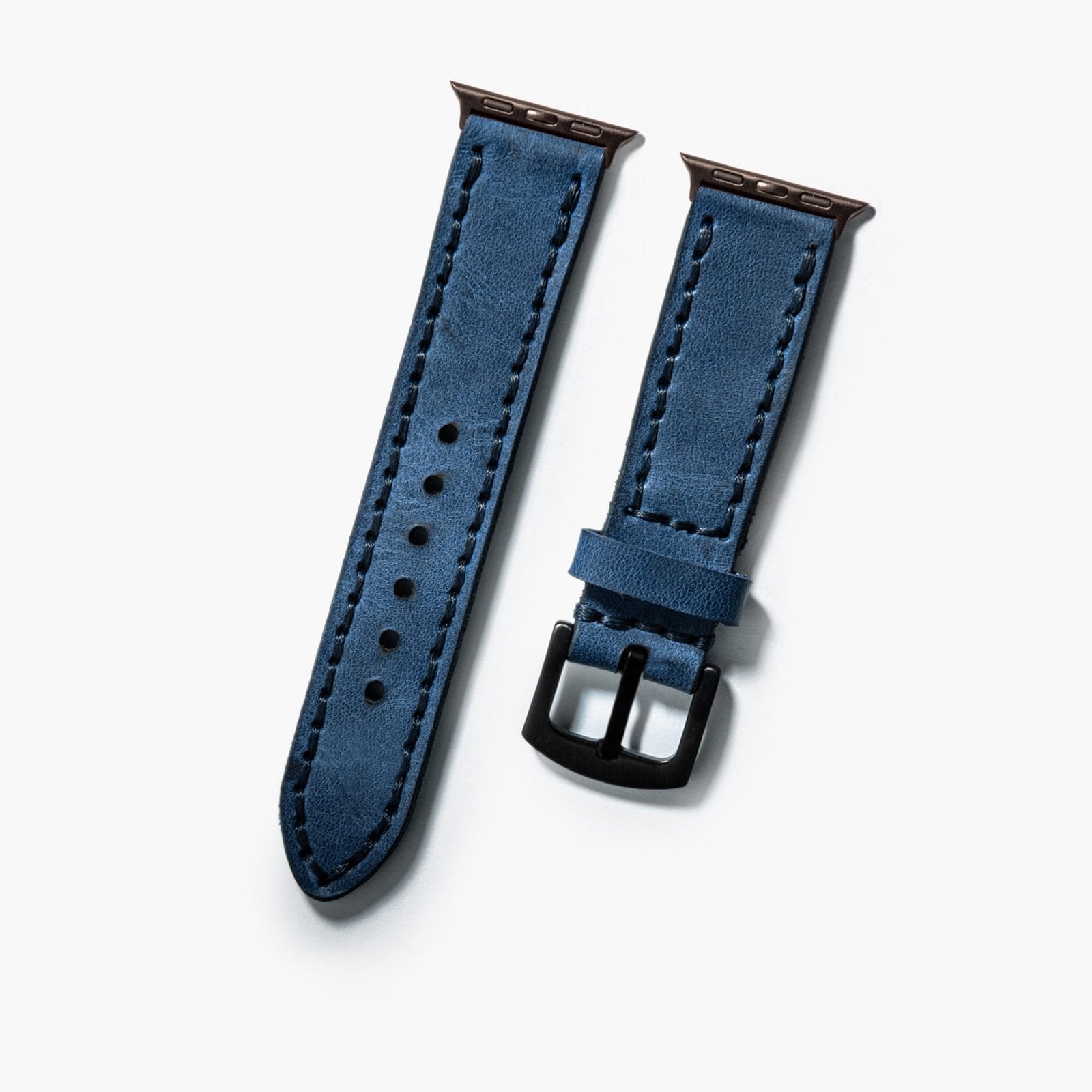 Çift Katlı Deri Apple Watch Kayışı - Mavi