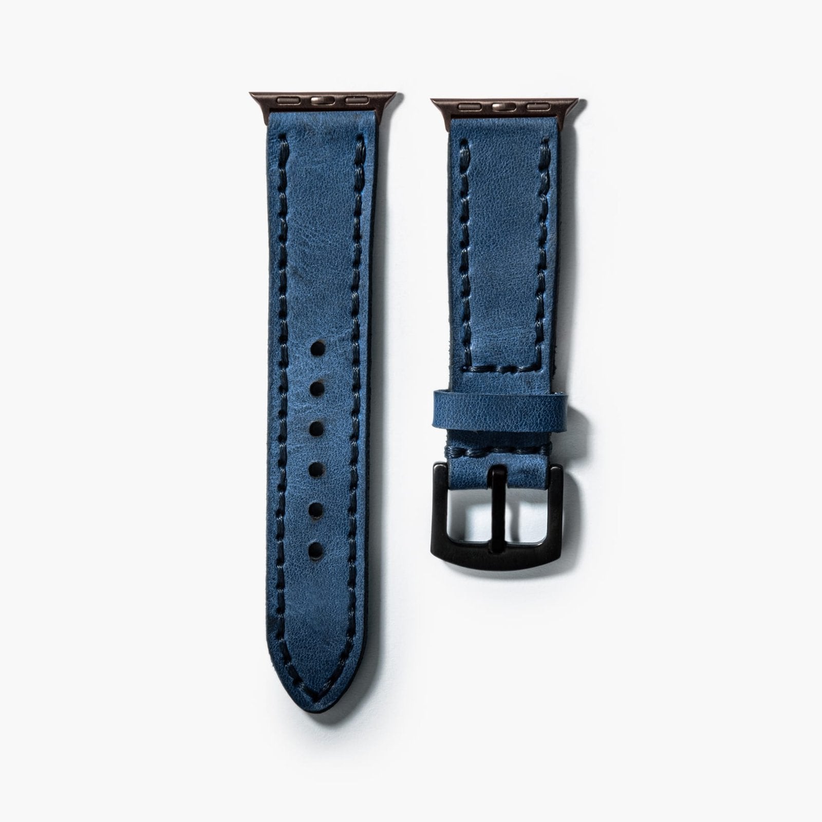 Çift Katlı Deri Apple Watch Kayışı - Mavi