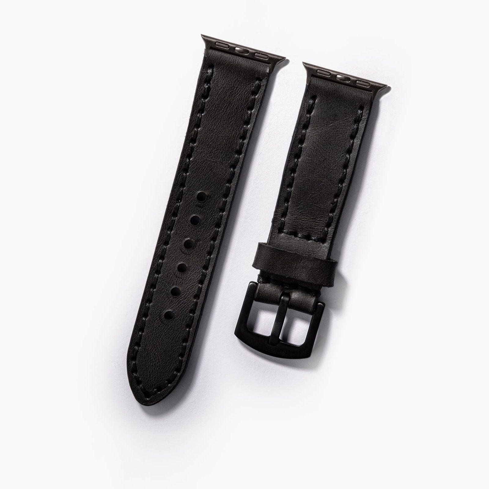 Çift Katlı Deri Apple Watch Kayışı – Antrasit