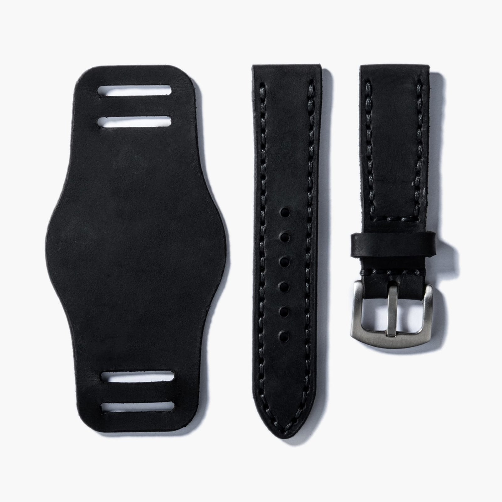 Bund Çift Katlı Deri Kayış - Siyah