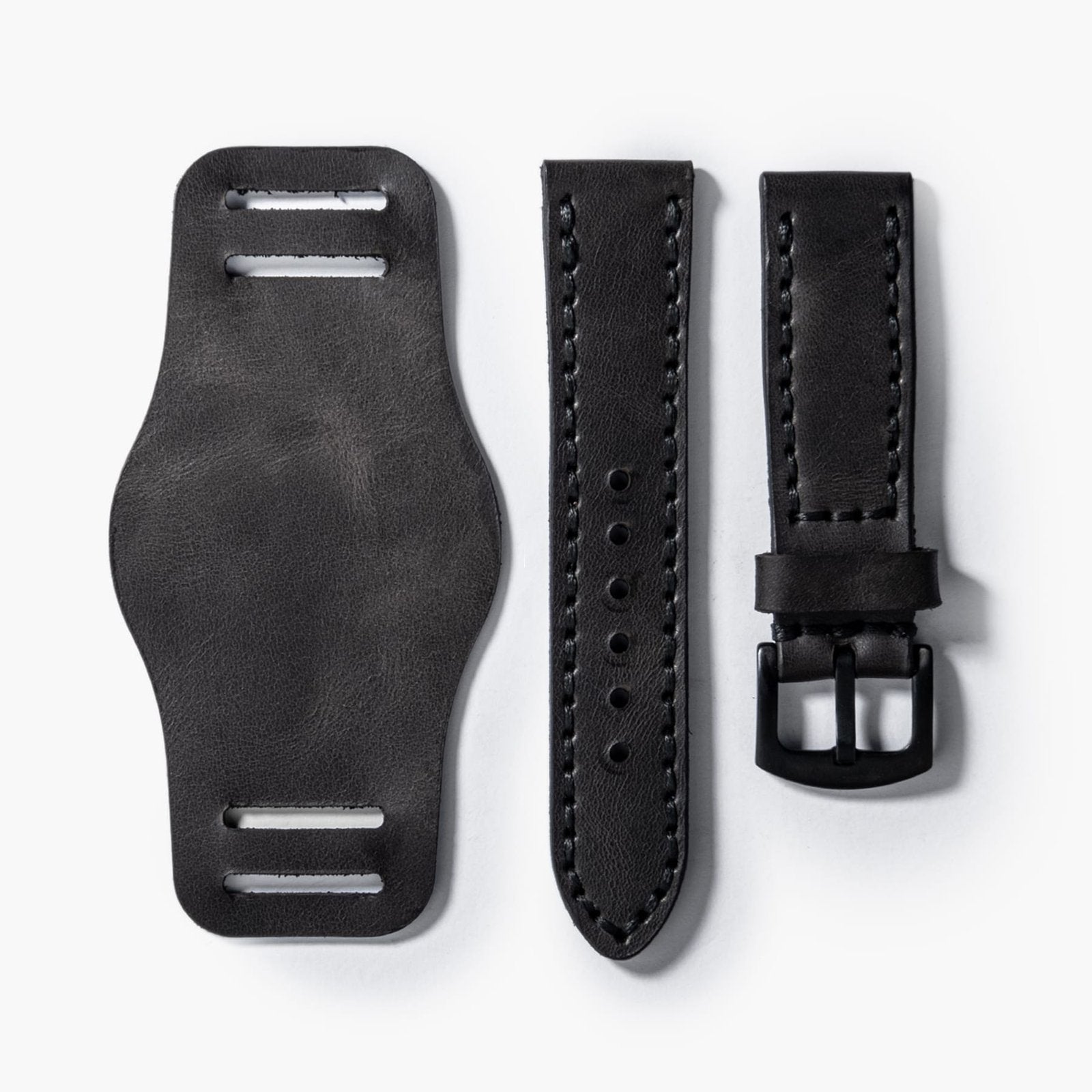 Bund Çift Katlı Deri Kayış - Antrasit