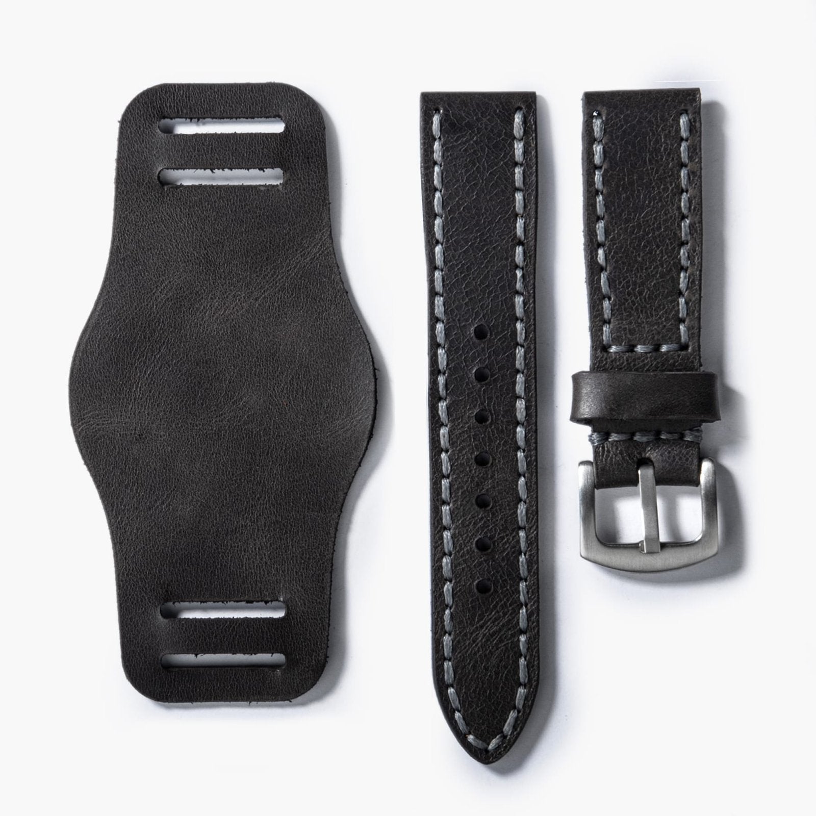 Bund Çift Katlı Deri Kayış - Asfalt