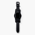 Bund Çift Katlı Apple Watch Deri Kayış - Siyah el yapımı hakiki deri - DeryCraft