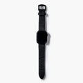 Çift Katlı Deri Apple Watch Kayışı – Siyah el yapımı hakiki deri - DeryCraft