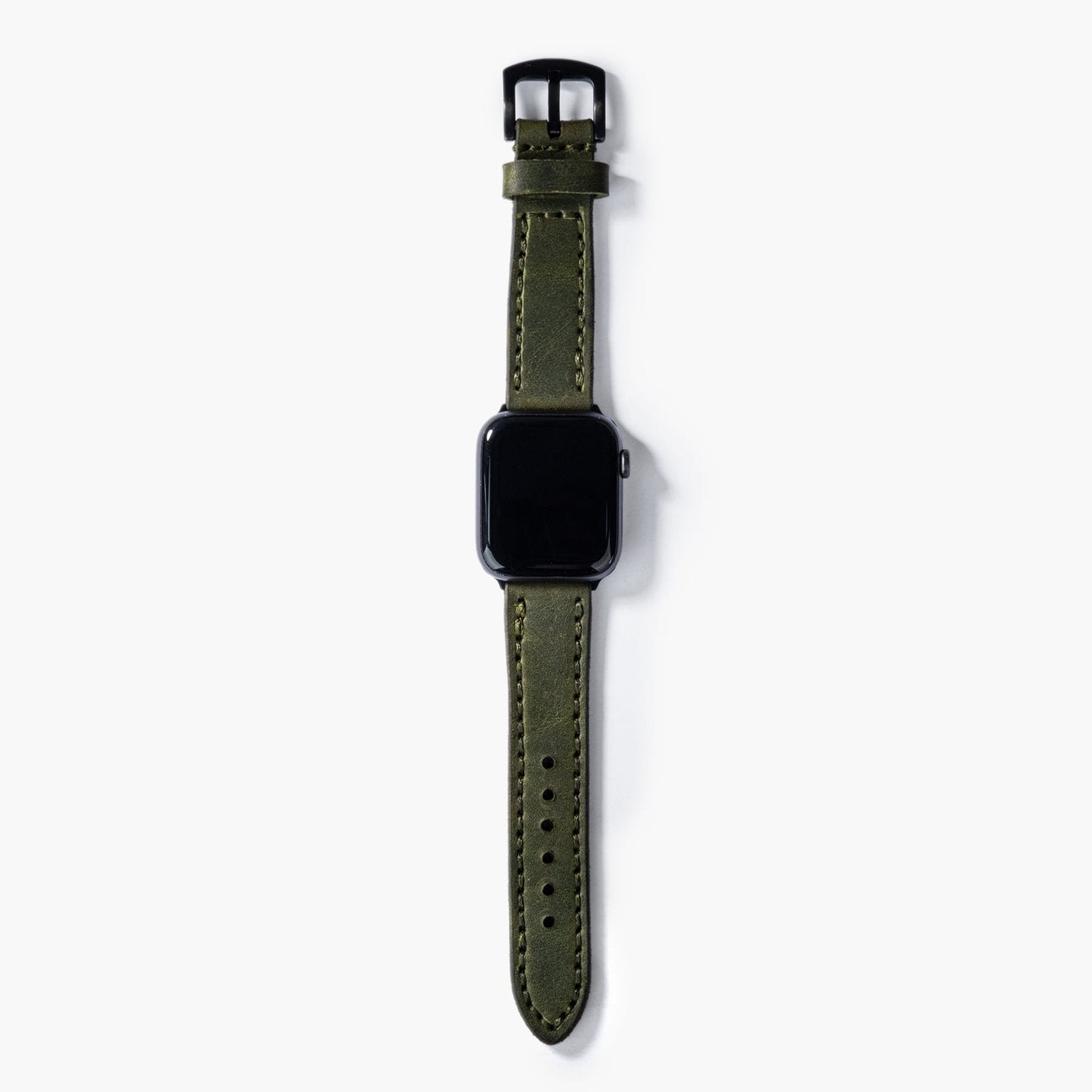 Çift Katlı Deri Apple Watch Kayışı - Yeşil