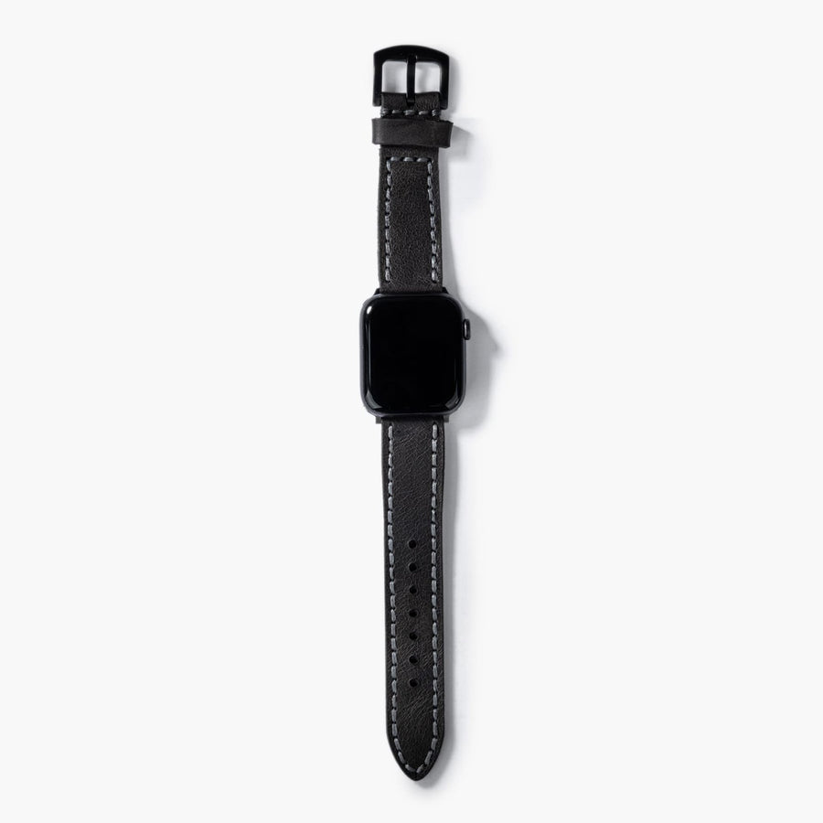 Çift Katlı Deri Apple Watch Kayışı - Asfalt el yapımı hakiki deri - DeryCraft