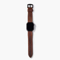 Çift Katlı Deri Apple Watch Kayışı - Kızıl Crazy el yapımı hakiki deri - DeryCraft