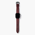 Çift Katlı Deri Apple Watch Kayışı - Mürdüm el yapımı hakiki deri - DeryCraft
