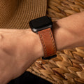 Çift Katlı Deri Apple Watch Kayışı - Taba el yapımı hakiki deri - DeryCraft