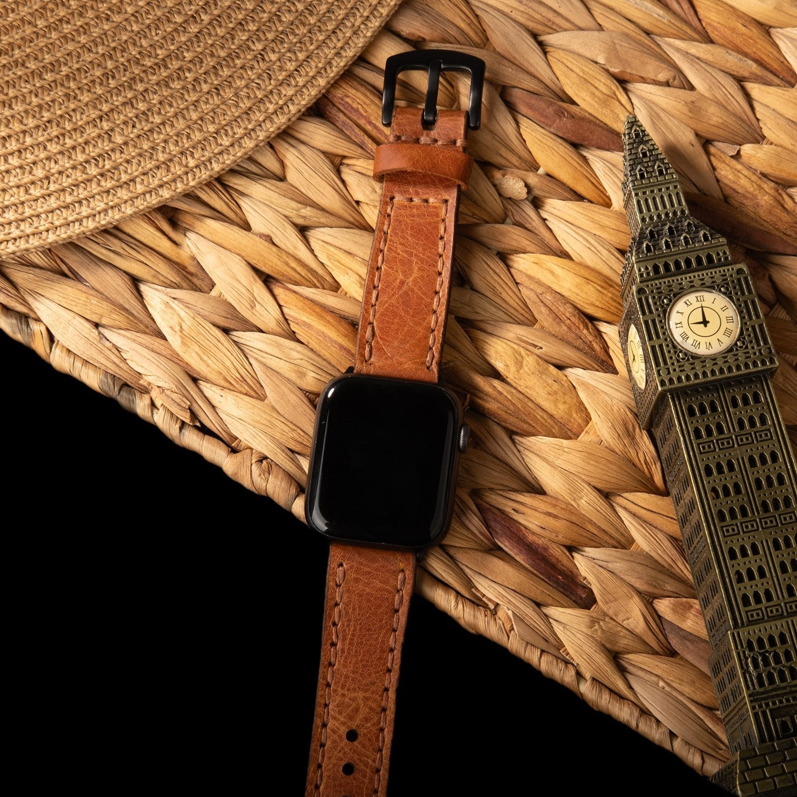 Çift Katlı Deri Apple Watch Kayışı - Camel