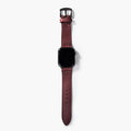 Tek Katlı Deri Apple Watch Kayışı - Mürdüm el yapımı hakiki deri - DeryCraft