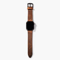 Tek Katlı Deri Apple Watch Kayışı - Kahve el yapımı hakiki deri - DeryCraft