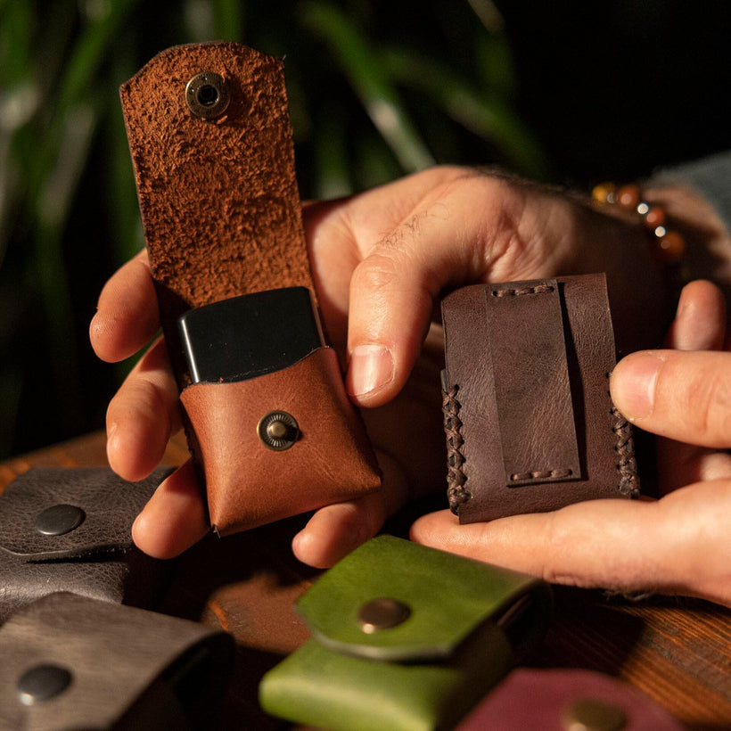 TABA Deri Kılıflı Çakmak (Belt) Kemer Askılı el yapımı hakiki deri - DeryCraft