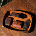 KAHVE Deri Tepsi el yapımı hakiki deri - DeryCraft