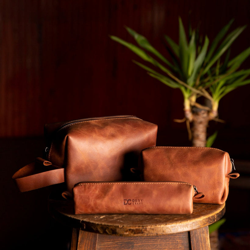 TABA Dopp Kit Deri El Çantası (Vega) el yapımı hakiki deri - DeryCraft
