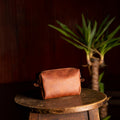TABA Dopp Kit Deri Makyaj Çantası (Lotus) el yapımı hakiki deri - DeryCraft