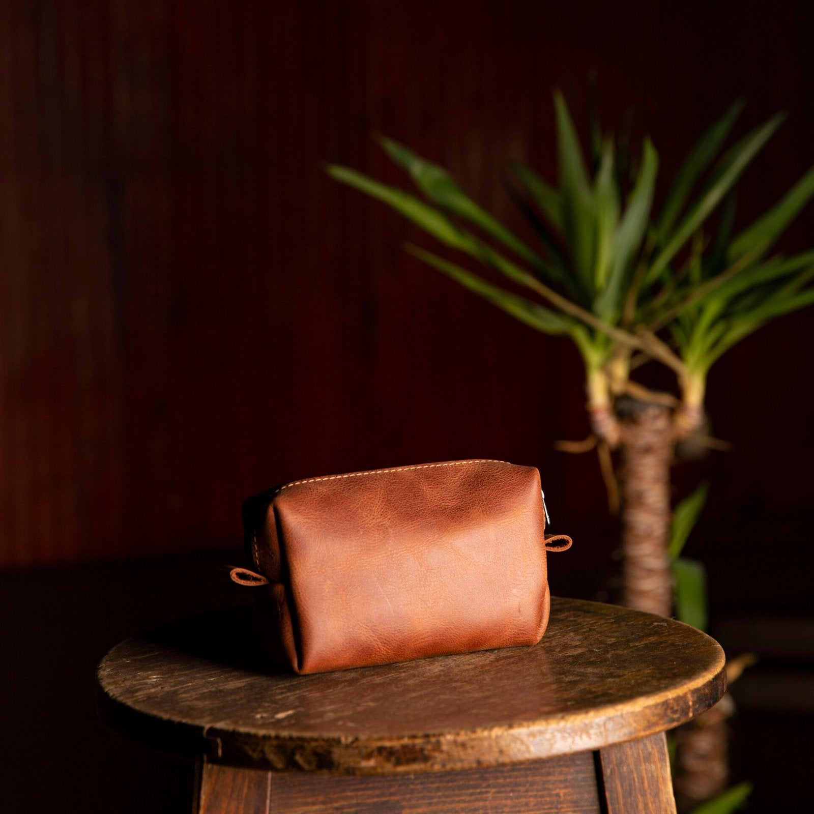 Dopp Kit Deri Makyaj Çantası (Lotus)